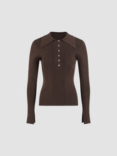 Brownie Cotton Ribbed Collared Blouse